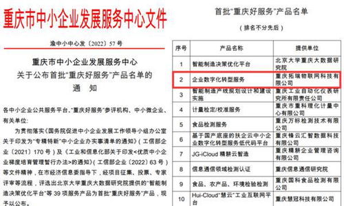 华为云企业数字化转型服务入选首批 重庆好服务 产品名单